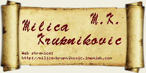 Milica Krupniković vizit kartica